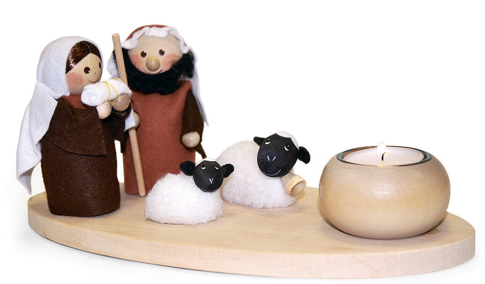 Nativity Set with Two Sheep